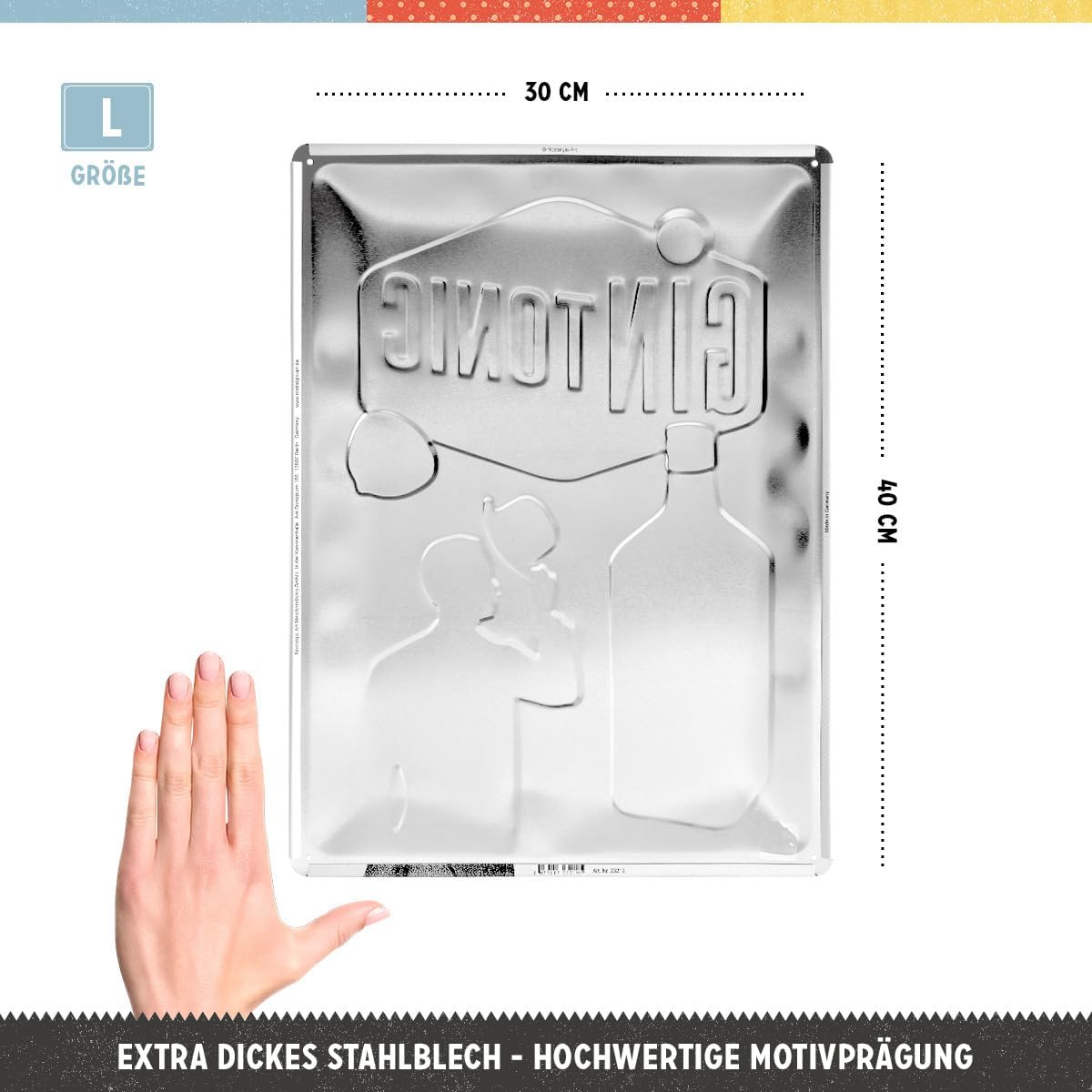 Cartel Metálico Gin Tonic 30 x 40 NOSTALGIC ART