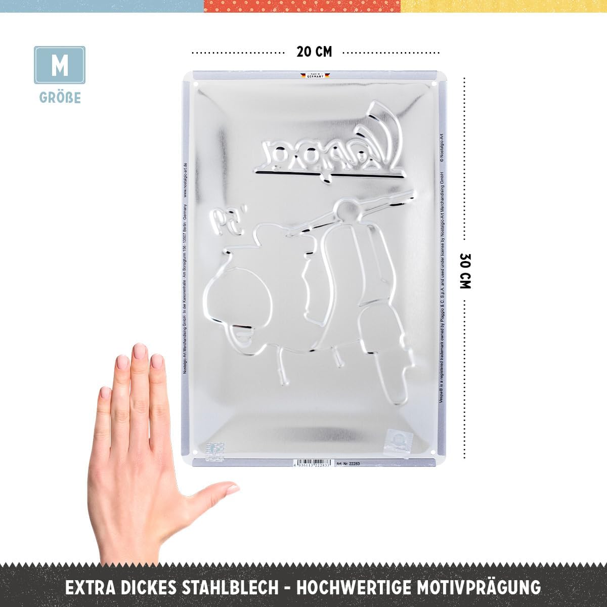 Cartel Metálico Vespa 20 x 30 cm NOSTALGIC ART