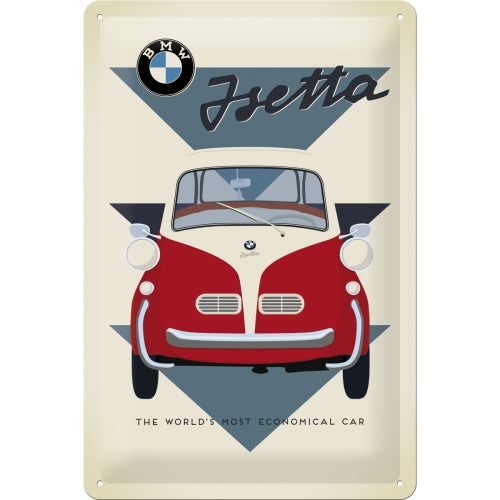 Cartel Metálico BMW Isetta20 x 30 cm NOSTALGIC ART