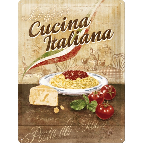 Cartel Metálico Cucina Italiana 30 x 40 cm NOSTALGIC ART