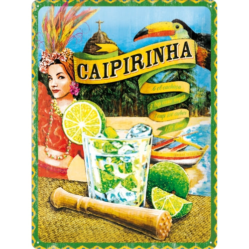 Cartel Metálico Caipirinha 30 x 40 cm NOSTALGIC ART