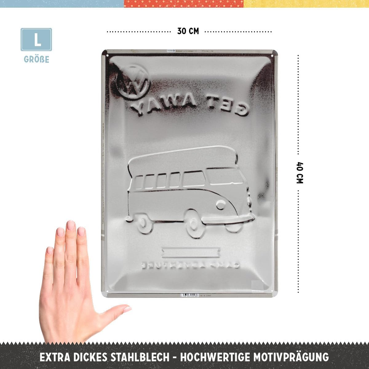 Cartel Metalico VW – Let's Get Away 30 x 40 NOSTALGIC ART